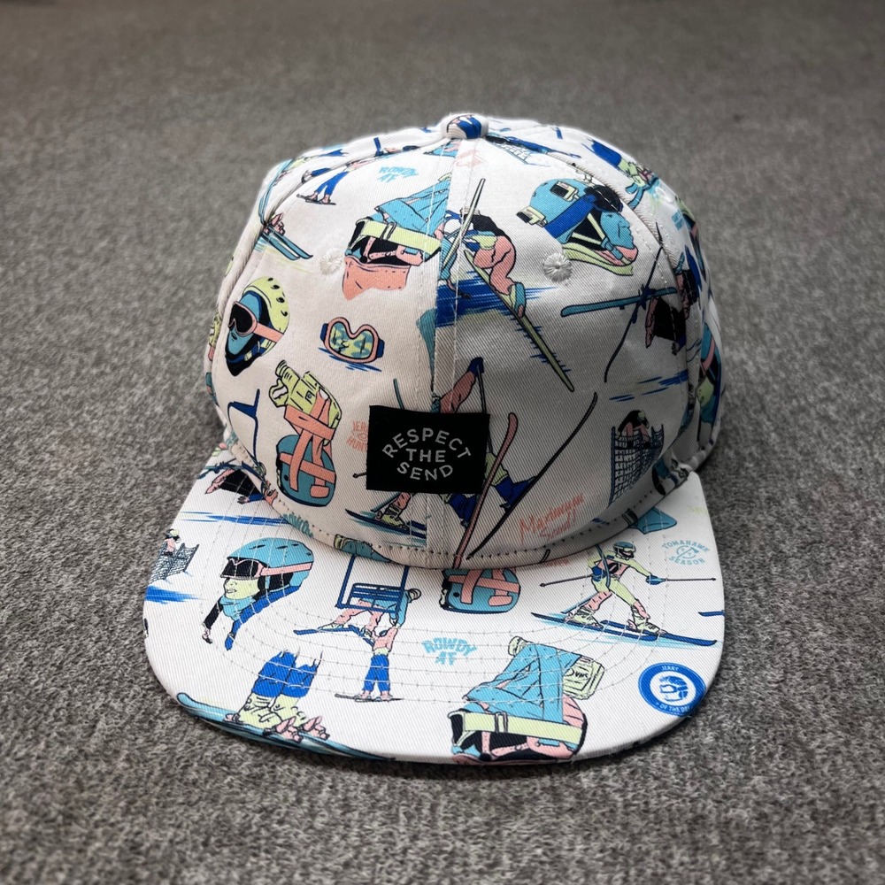 J Skis x Jerry of The Day | Respect The Send Snapback Hat - White Print